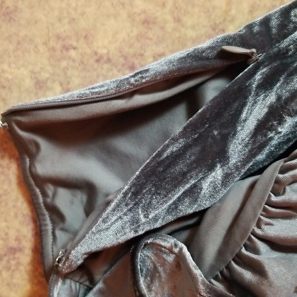 Lovers & Friends | Gray Velvet Faux Wrap Ruffled Mini Skirt - Picture 8 of 9
